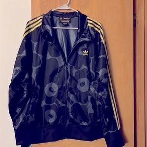 Adidas x Marimekko Track Jacket in black, grey, and gold NWOT